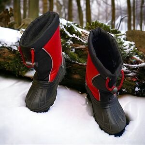 Sporto l Little Boys Snow boots l Black w/ red trim l Size 10 l EUC